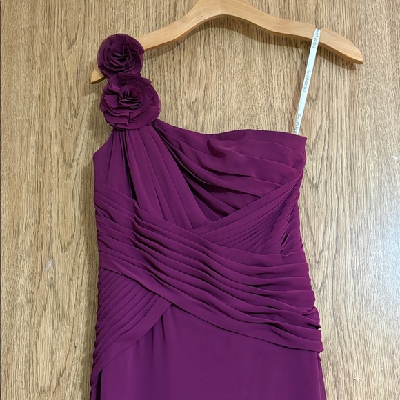 David's Bridal One Shoulder Purple Dress - Picture 3 of 7